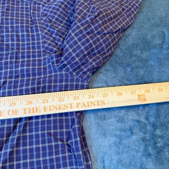 Eddie Bauer Mens Large Purple Plaid Relaxed Fit Long Sleeve Button Down Shirt - Picture 8 of 11